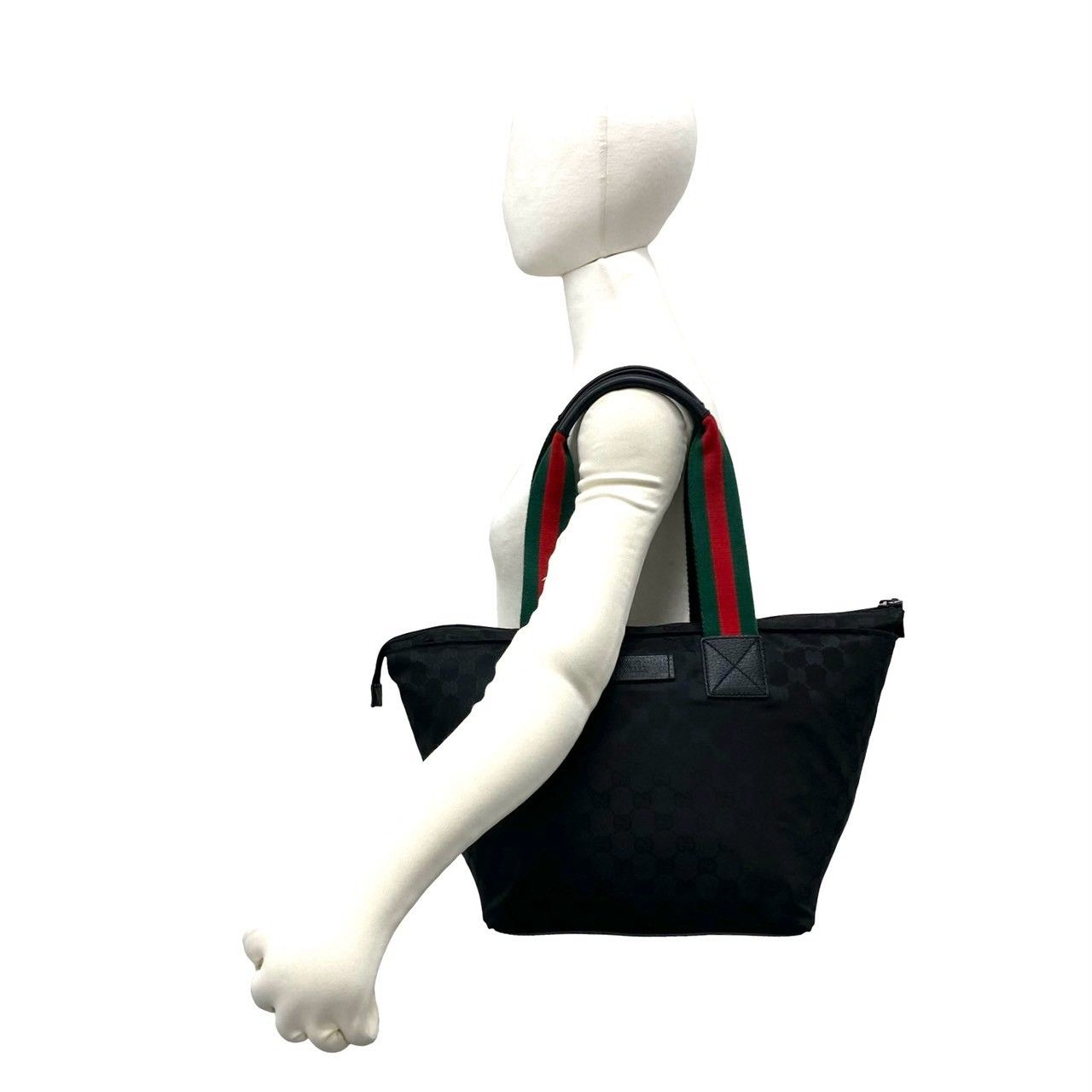 極 美品 GUCCI グッチ シェリーライン GG 柄 ロゴ ナイロン レザー
