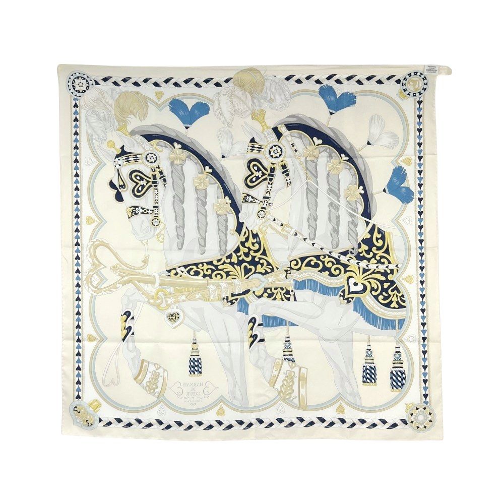エルメス □美品□ カレ90 スカーフ ファッション HARNAIS DE COEUR