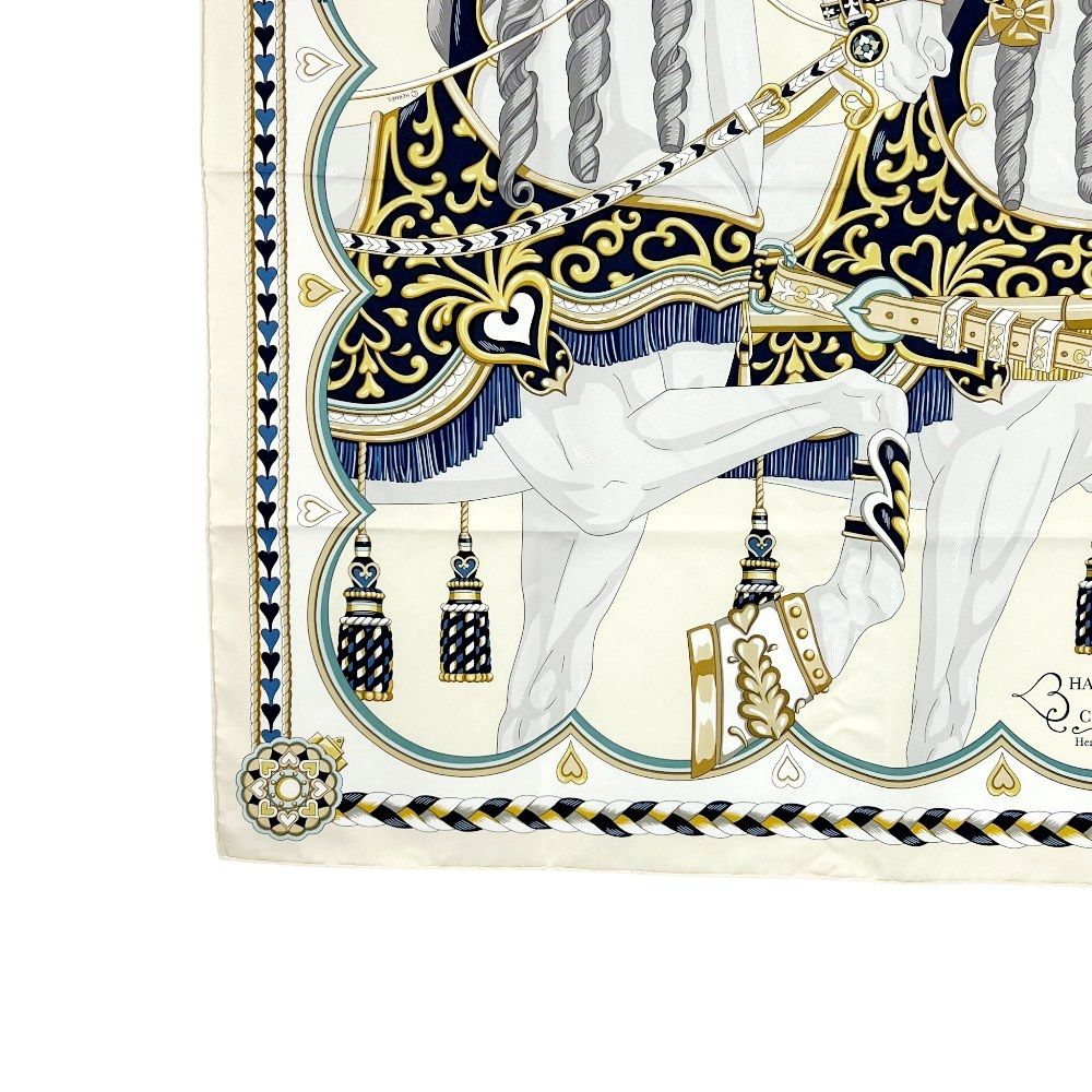 エルメス □美品□ カレ90 スカーフ ファッション HARNAIS DE COEUR
