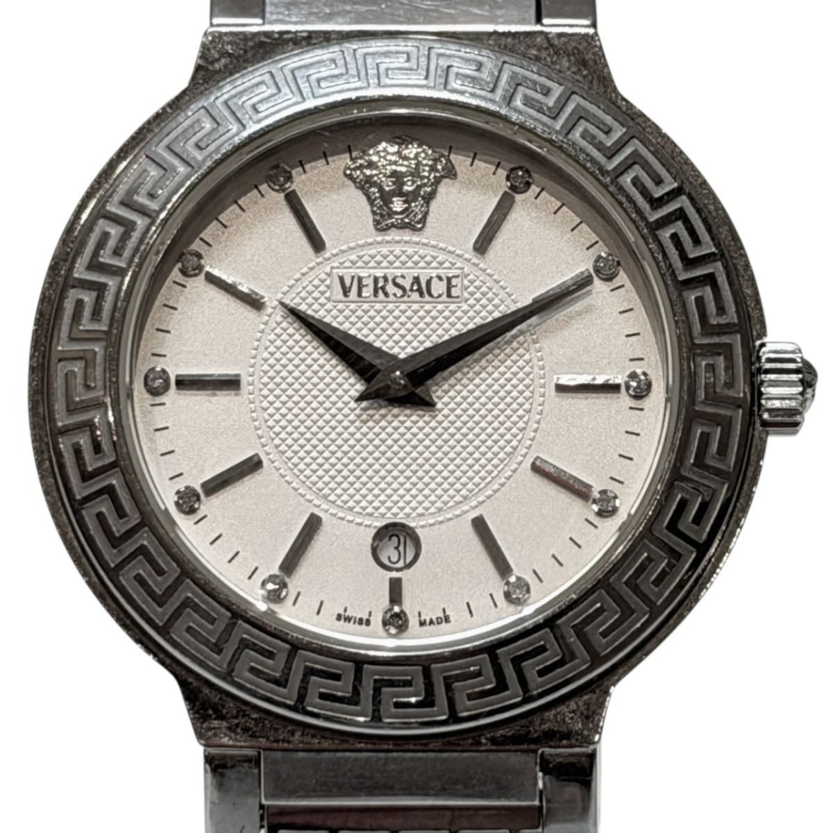ヴェルサーチ VERSACE 腕時計 総重量約81.4g SS SS クオーツ ホワイト