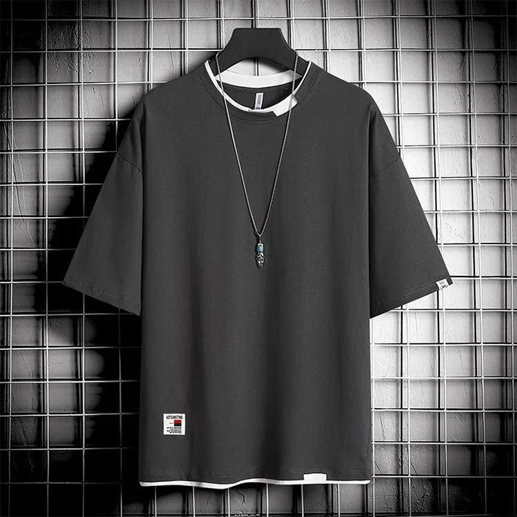 送料無料 tシャツ メンズ レイヤード 半袖 Ｔシャツ Uネック カジュアル おしゃれ 無地 大きい 男性 学生 夏 夏服 ダンス 運動会 文化祭 生日プレゼント 通勤 通学#tim351 thumbnail 4