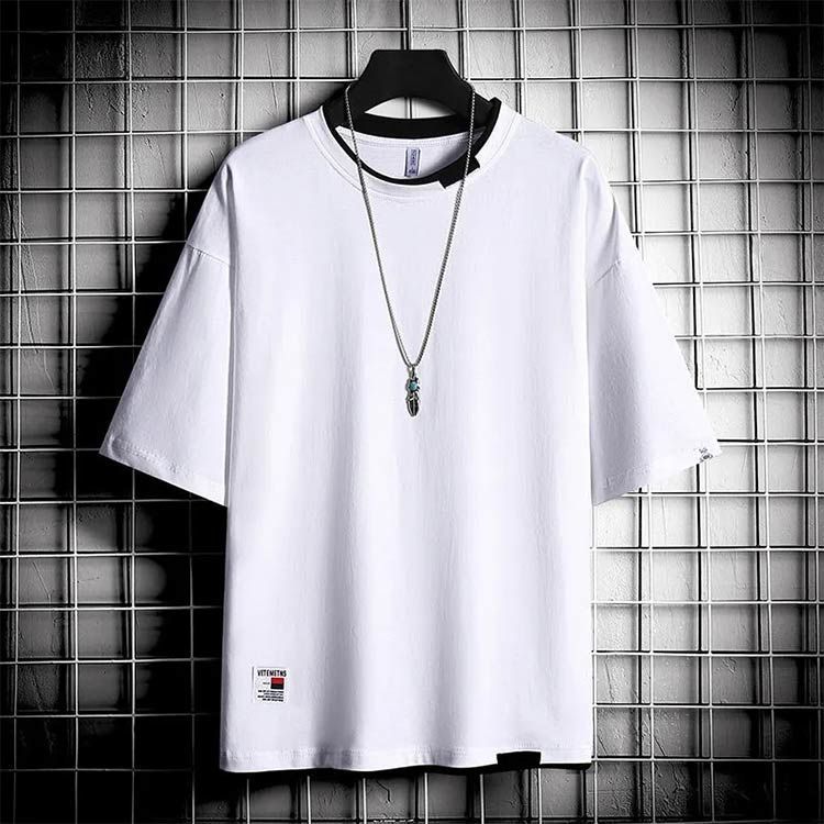 送料無料 tシャツ メンズ レイヤード 半袖 Ｔシャツ Uネック カジュアル おしゃれ 無地 大きい 男性 学生 夏 夏服 ダンス 運動会 文化祭 生日プレゼント 通勤 通学#tim351 thumbnail 3