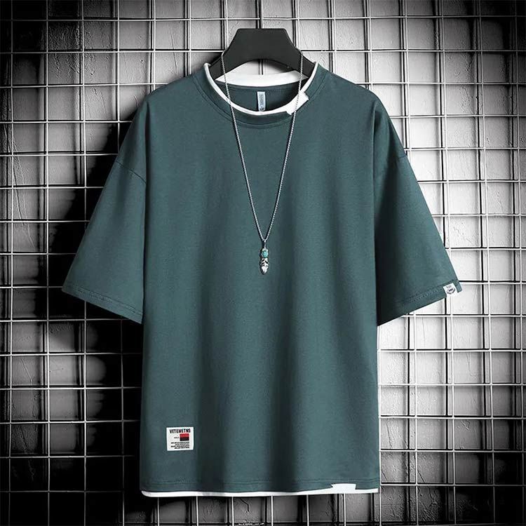 送料無料 tシャツ メンズ レイヤード 半袖 Ｔシャツ Uネック カジュアル おしゃれ 無地 大きい 男性 学生 夏 夏服 ダンス 運動会 文化祭 生日プレゼント 通勤 通学#tim351 thumbnail 5