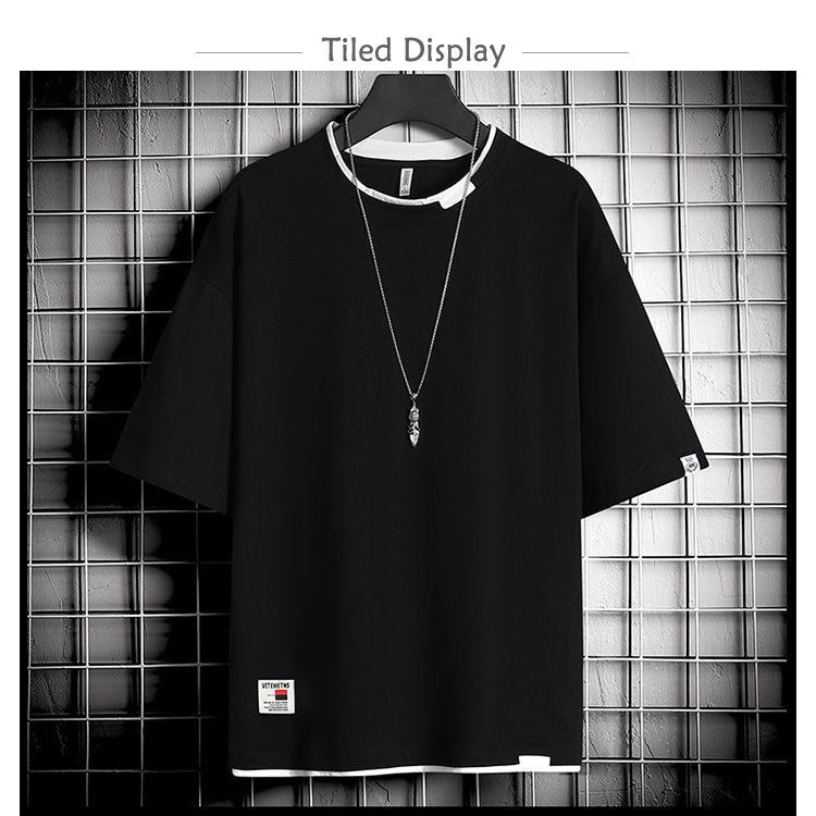 送料無料 tシャツ メンズ レイヤード 半袖 Ｔシャツ Uネック カジュアル おしゃれ 無地 大きい 男性 学生 夏 夏服 ダンス 運動会 文化祭 生日プレゼント 通勤 通学#tim351 thumbnail 8
