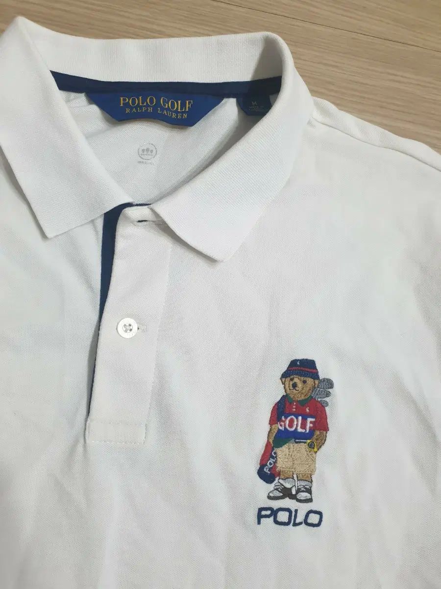 ポロラルフローレン ゴルフ クマ 半袖 カラーTシャツ 白