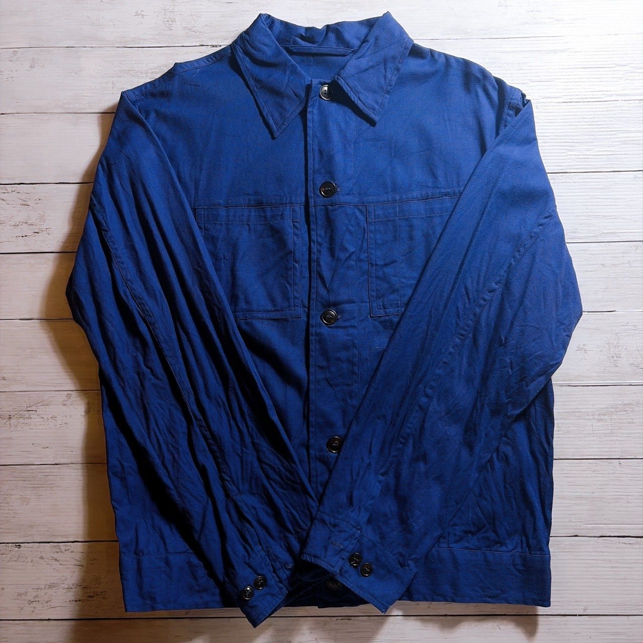 雰囲気抜群】WORK JACKET ワークジャケット ブルー 青 フレンチワーク