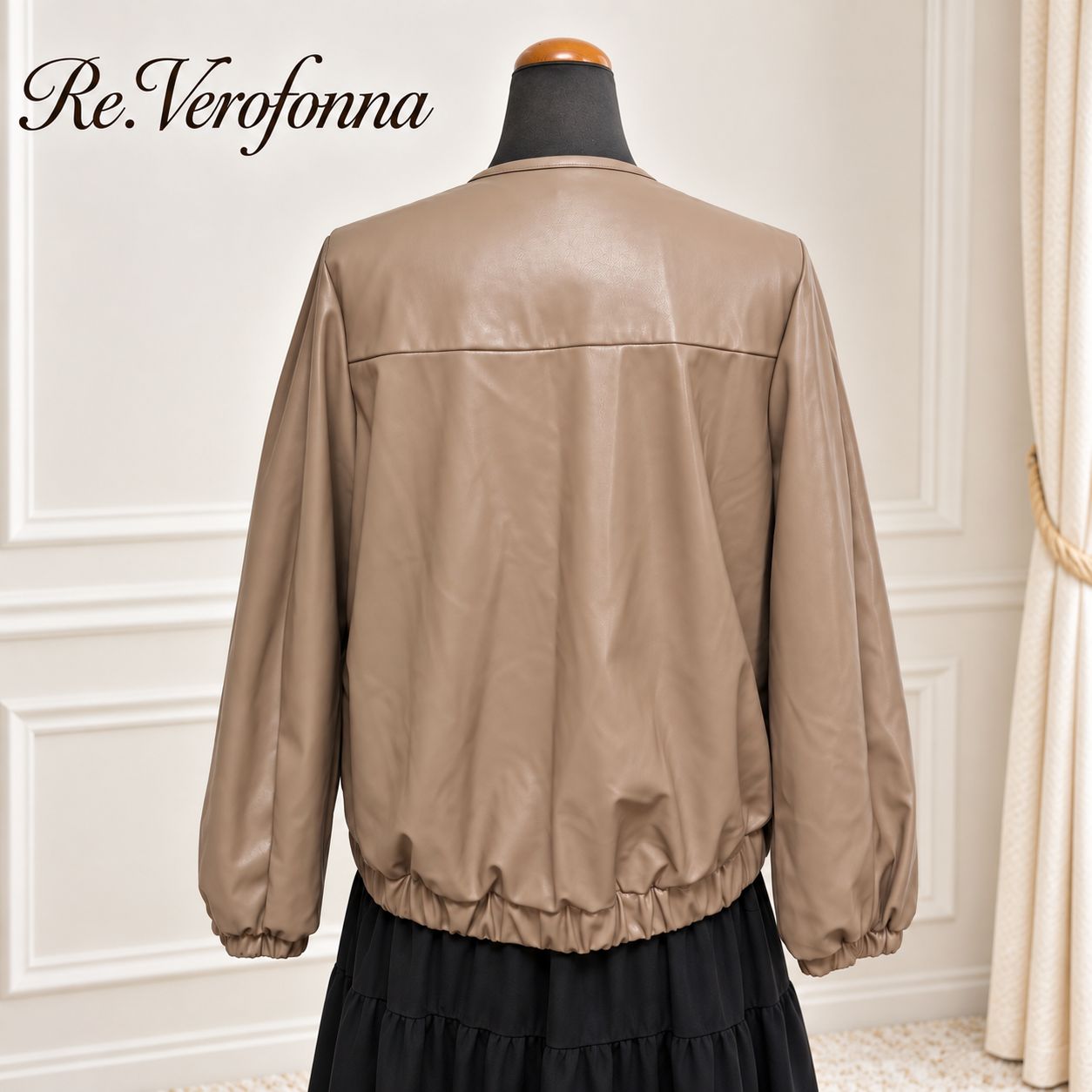Re.Verofonna ヴェロフォンナ 秋 フェイクレザー 花柄レース 切替