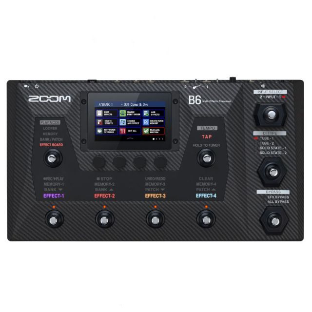 ZOOM ズーム B6 DI機能搭載、タッチ操作のベースエフェクトペダル