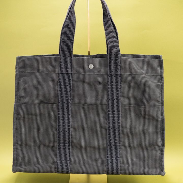 HERMES エルメス エールラインTGM キャンバス グレー シルバー金具