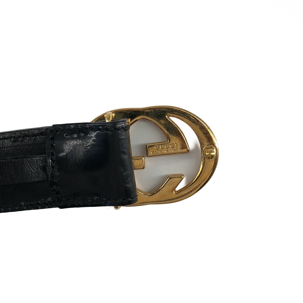 GUCCI / グッチ | インターロッキングG パテントレザー ベルト | 75-30