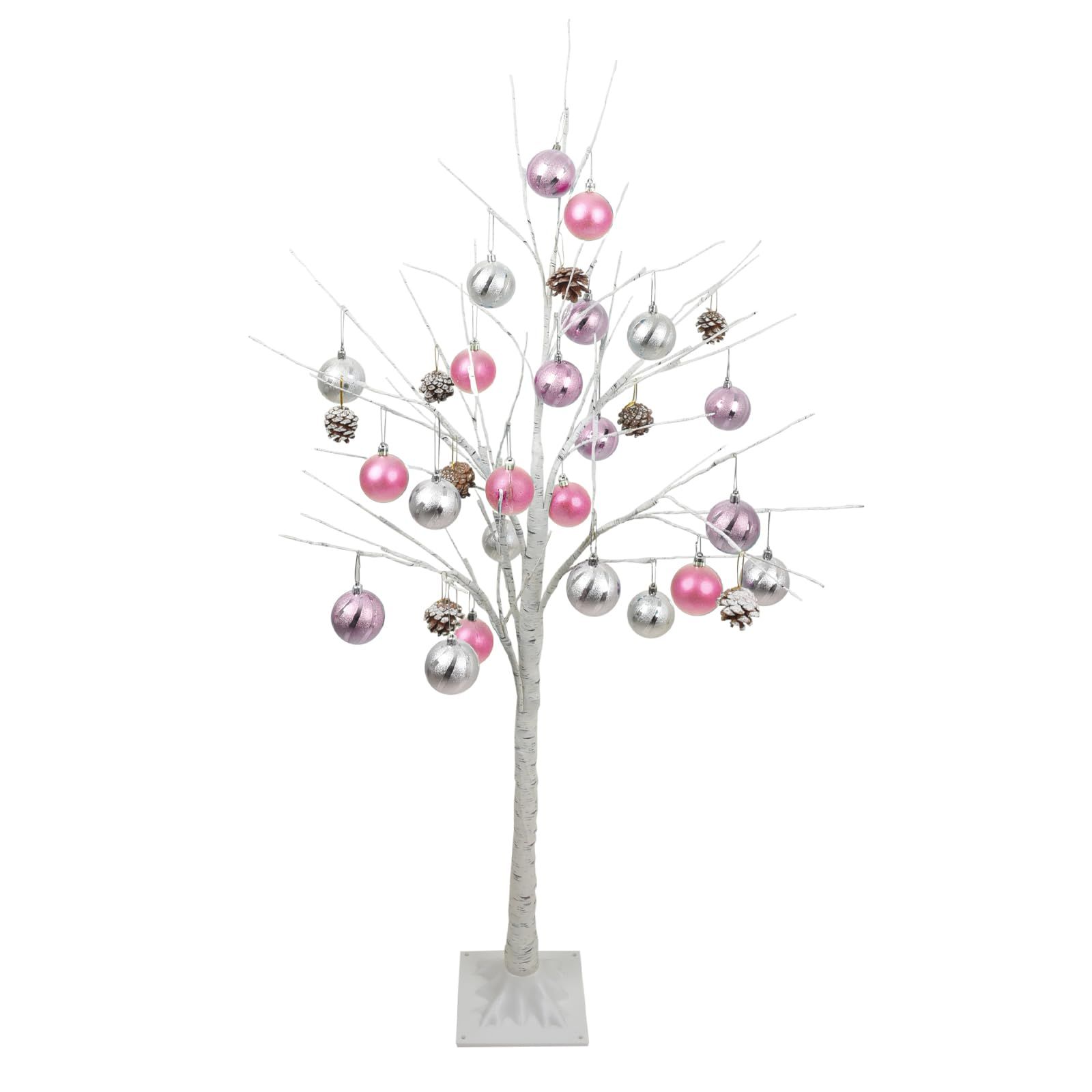 クリスマスツリー 白樺 120cm 北欧風 オーナメント LED ボール飾り付き おしゃれ コンパクトに収納可能 ツリー christmas tree ピンクym 7,714円
