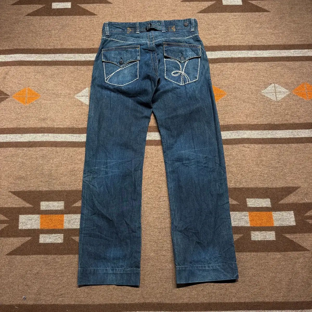 イタリア Re-hash シンチバッグ セミブーツカット デニムパンツ 30 32