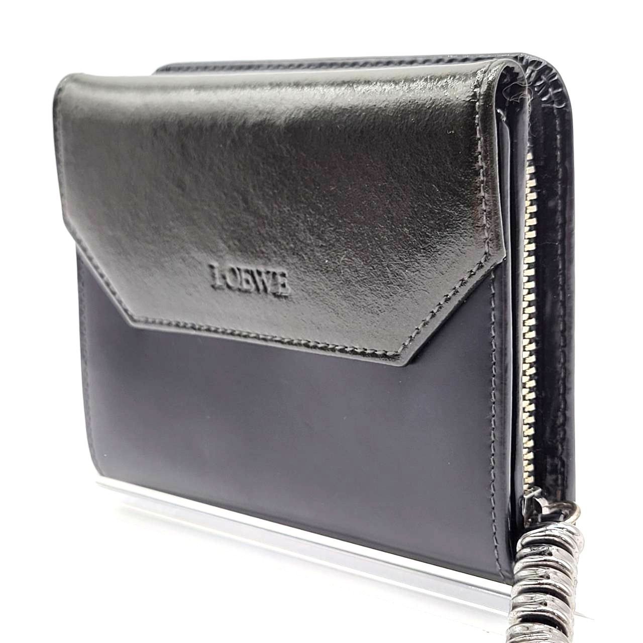 ロエベ LOEWE 2つ折り財布 二つ折り財布 レザー ブラック 黒 ラウンド