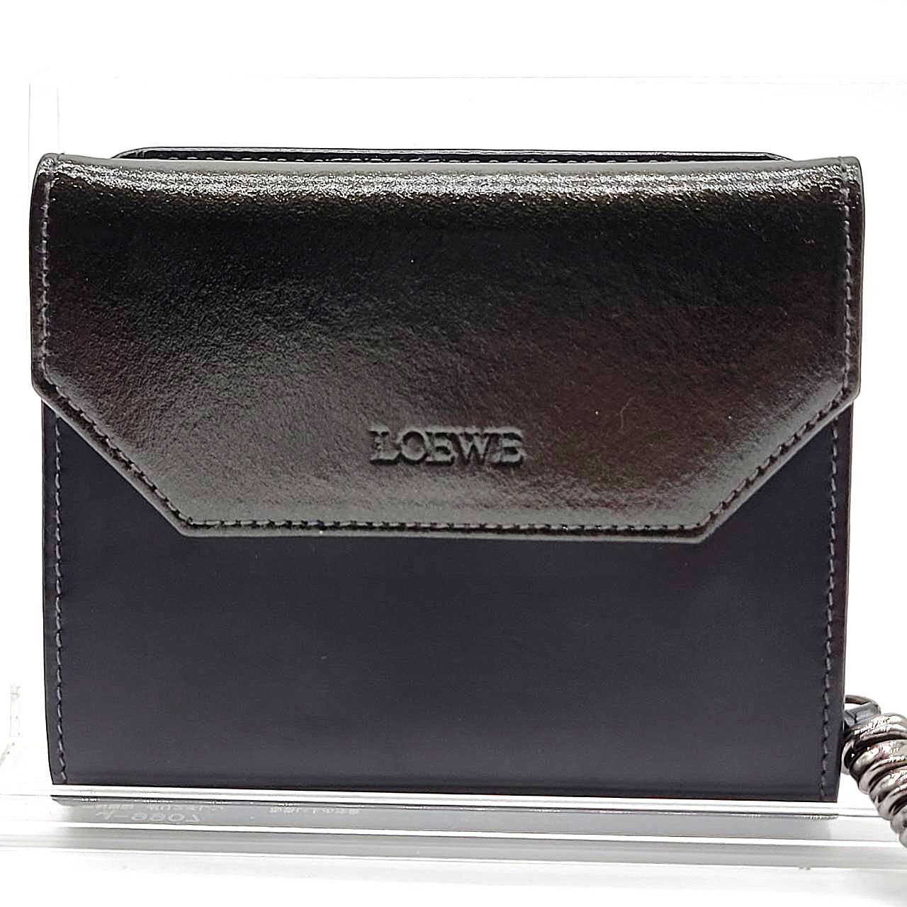 ロエベ LOEWE 2つ折り財布 二つ折り財布 レザー ブラック 黒 ラウンド