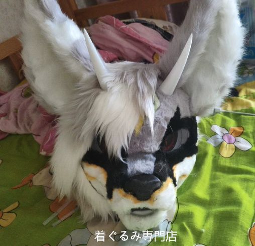 狼　犬　猫　着ぐるみ 　ヘッド ケモノ ファースーツ ぬいぐるみ コスプレ コスチューム Kurumi 一点物 E471