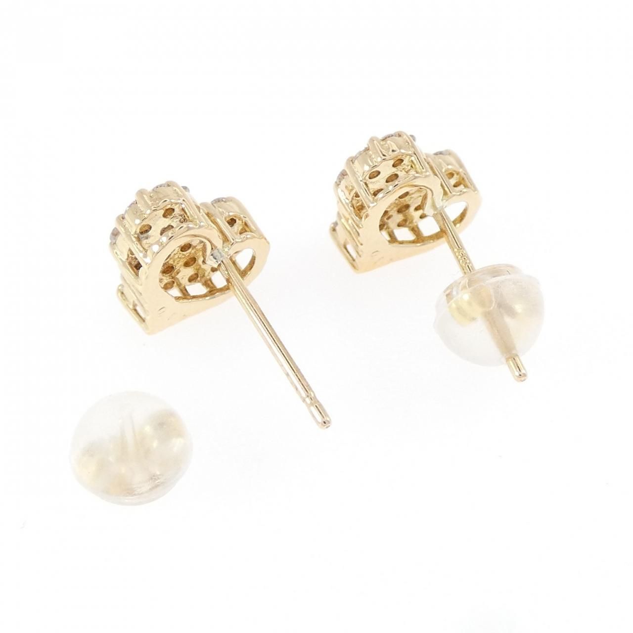 K18YG ハート ダイヤモンド ピアス 0.34CT - メルカリ