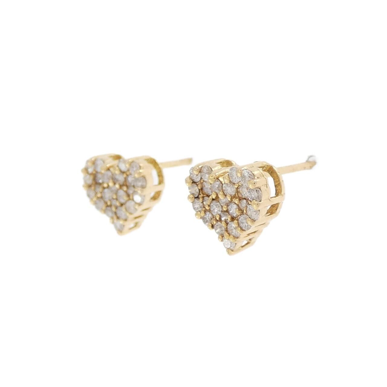 K18YG ハート ダイヤモンド ピアス 0.34CT - メルカリ