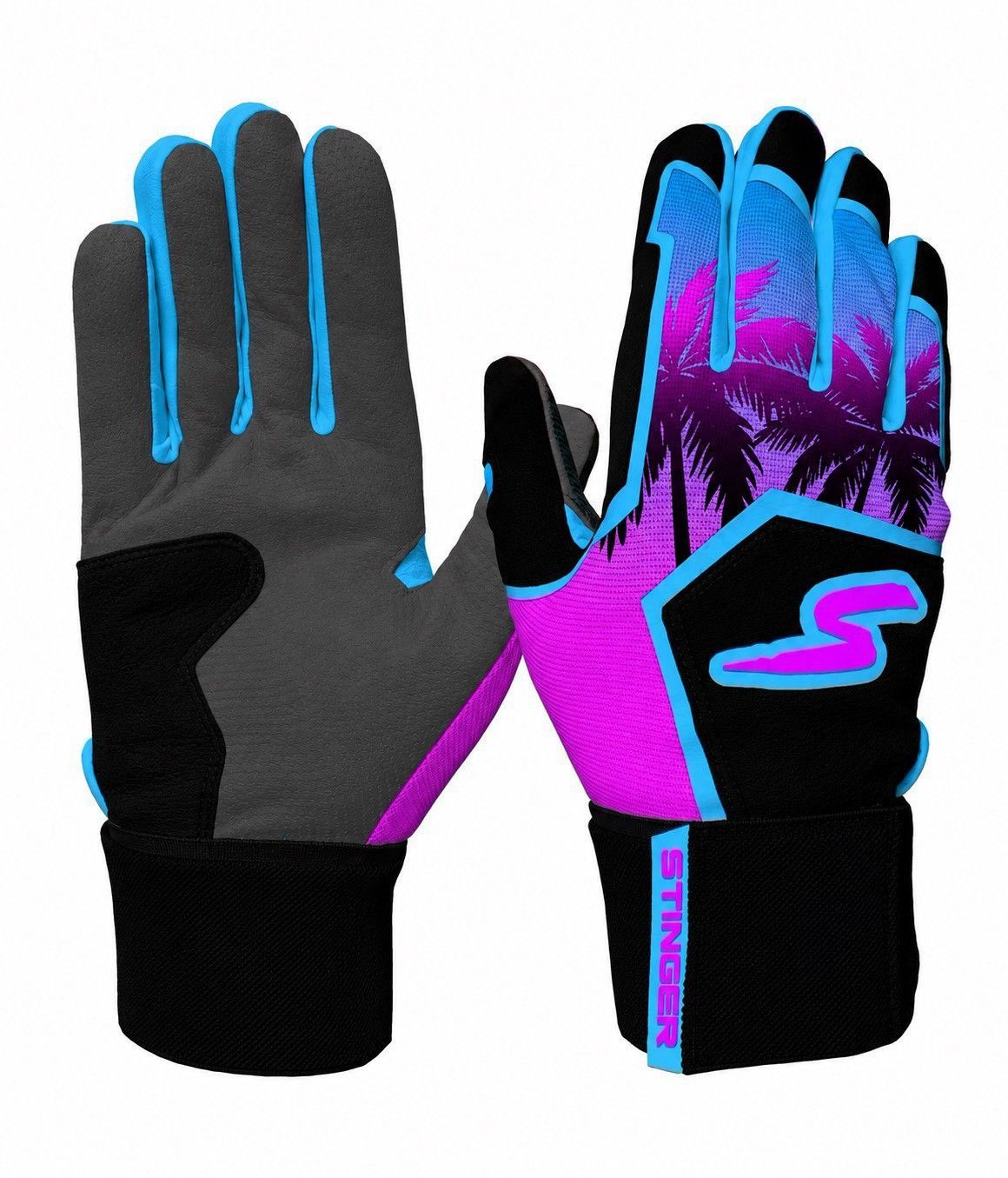 STINGER/スティンガー Winder Series Batting Gloves- Miami Nights バッティンググローブ 野球 革手袋 打撃用 両手用　ロングカフ