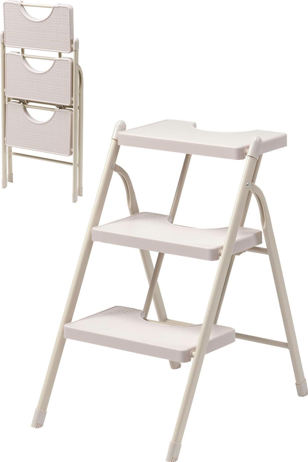 ☆新品☆イーサプライ 脚立 折りたたみ 3段 スリム 耐荷重160kg 家庭用 手すりなし 重量4.3kg クリームベージュ EEX-KYA22BG 2596e1a9 6,832円