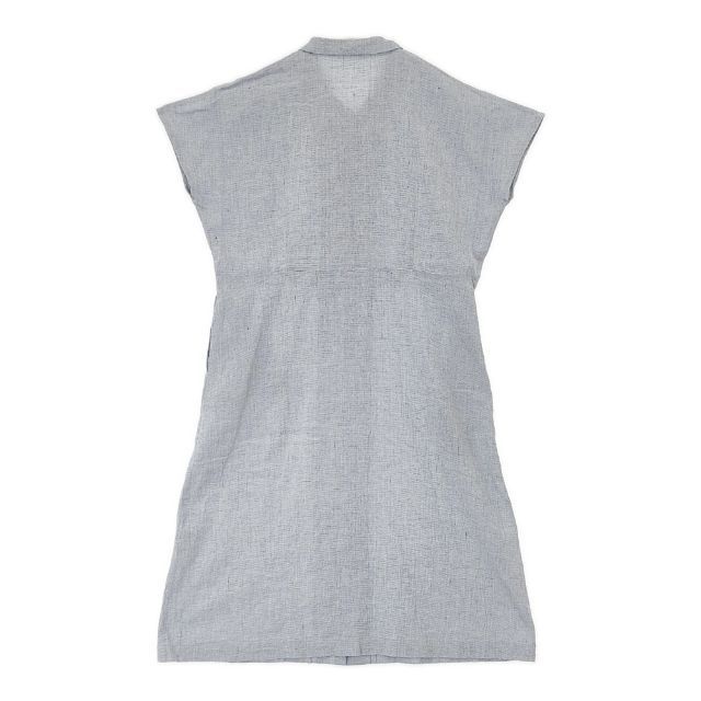 中川政七商店 綿麻のちりめん織 開襟ワンピース 空色 コットンリネン