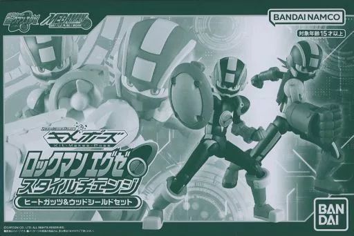 【中古】食玩 プラモデル SMP Kit Makes Pose ロックマンエグゼ スタイルチェンジ ヒートガッツ＆ウッドシールドセット プレミアムバンダイ限定