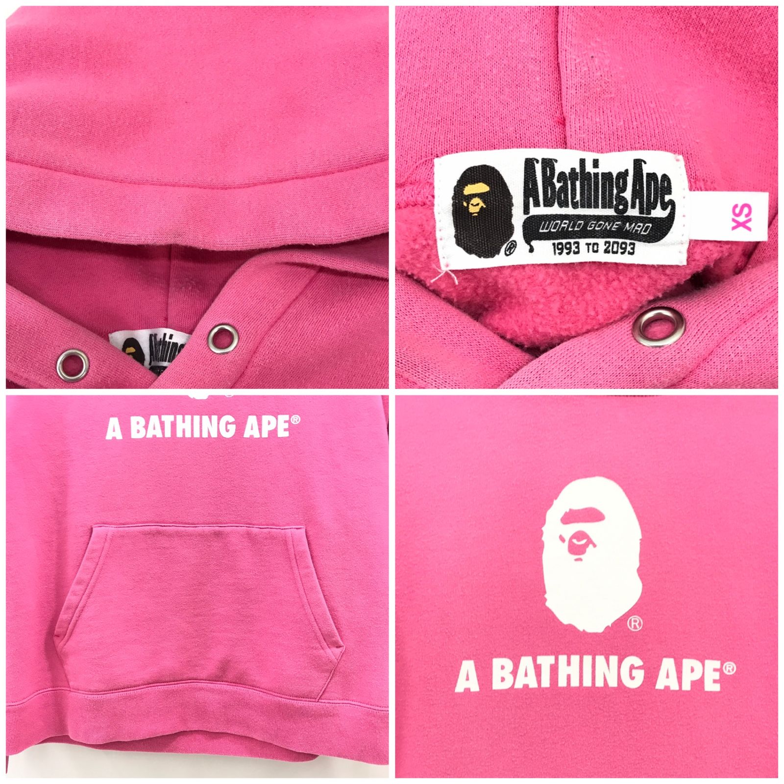 A BATHING APE パーカー size:XS レディース ピンク アベイシング
