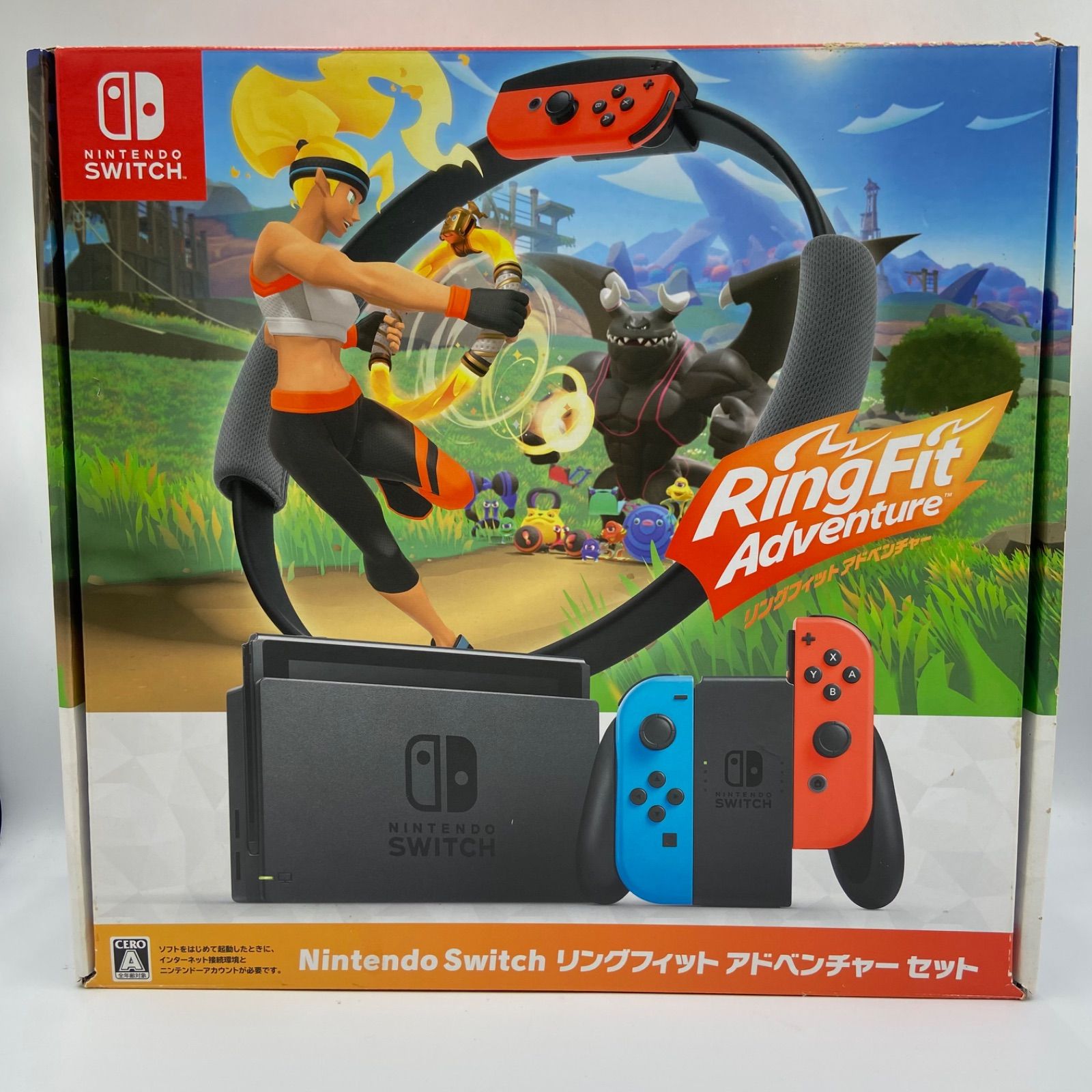 中古　ニンテンドースイッチハード　Nintendo Switch本体　リングフィットセット　簡単ポーチ付き (ME24-5287)