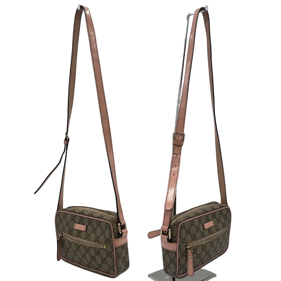 GUCCI グッチ GGスプリーム ショルダーバッグ ピンク PVC - メルカリ