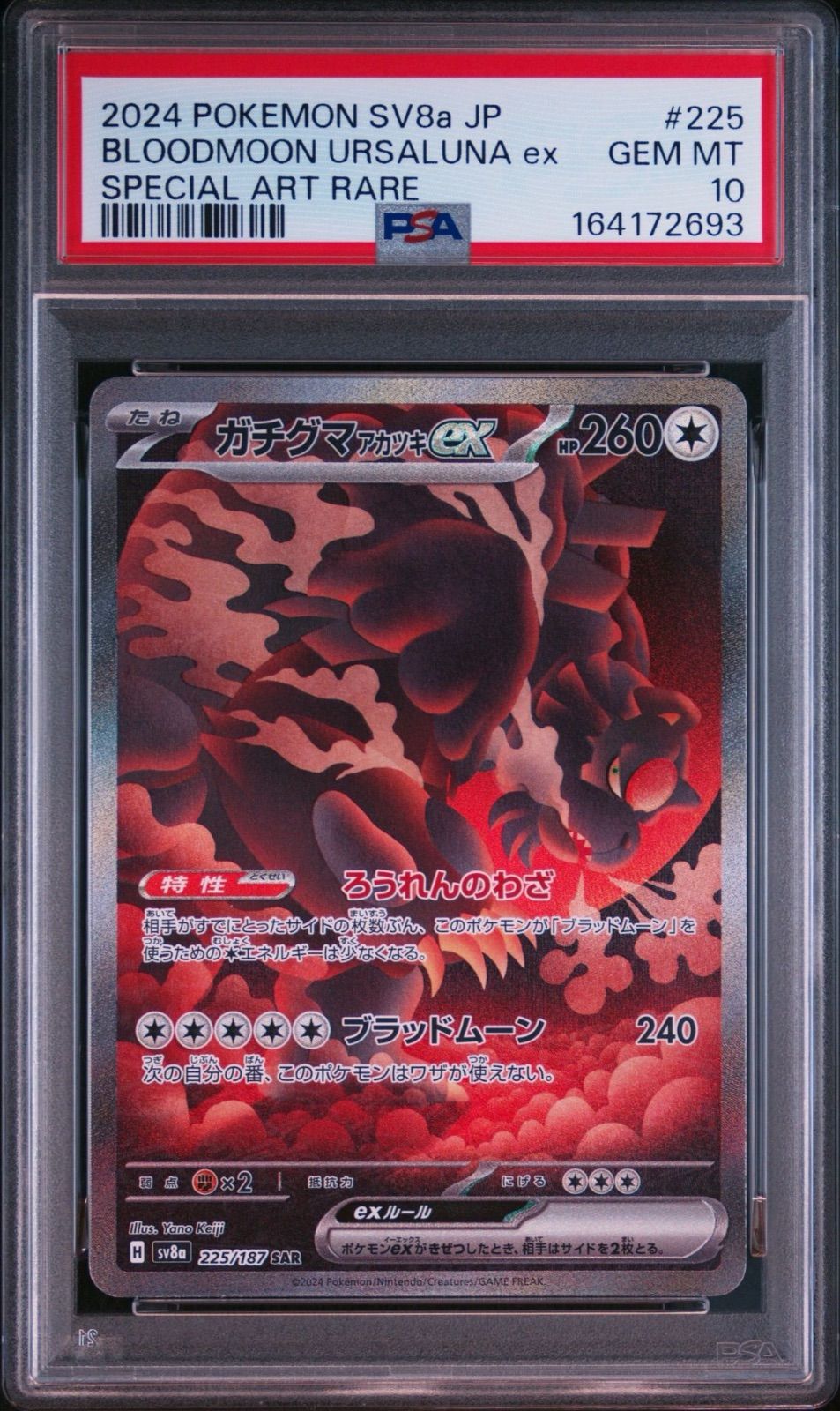 PSA10・4連番】ガチグマアカツキex SAR UR SR クリムゾンヘイズ テラス