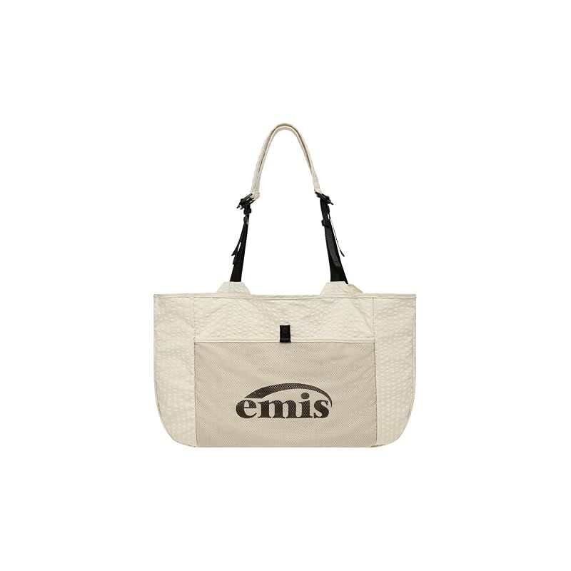 【新品】 [EMIS] PACKABLE CHECK SHOPPER BAGイミス 韓国スト カジュアル チェック柄 パッカブル ショッパーバッグ 折りたたみ可能 (BEIGE)