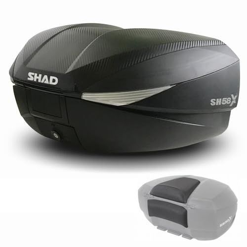 ★新品★SHAD(シャッド) バイク リアボックス 【セット売り】SH58X トップケース カーボン バックレスト セット e797a084
