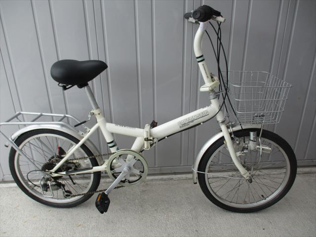 F467★整備済み★完成車発送★折りたたみ中古自転車【　20インチ　白　キャプテンスタッグ 】