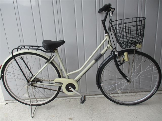 F472★整備済み★完成車発送★中古自転車【　ブリヂストン　ベルトロ　27インチ　アイボリー 　ベルト】