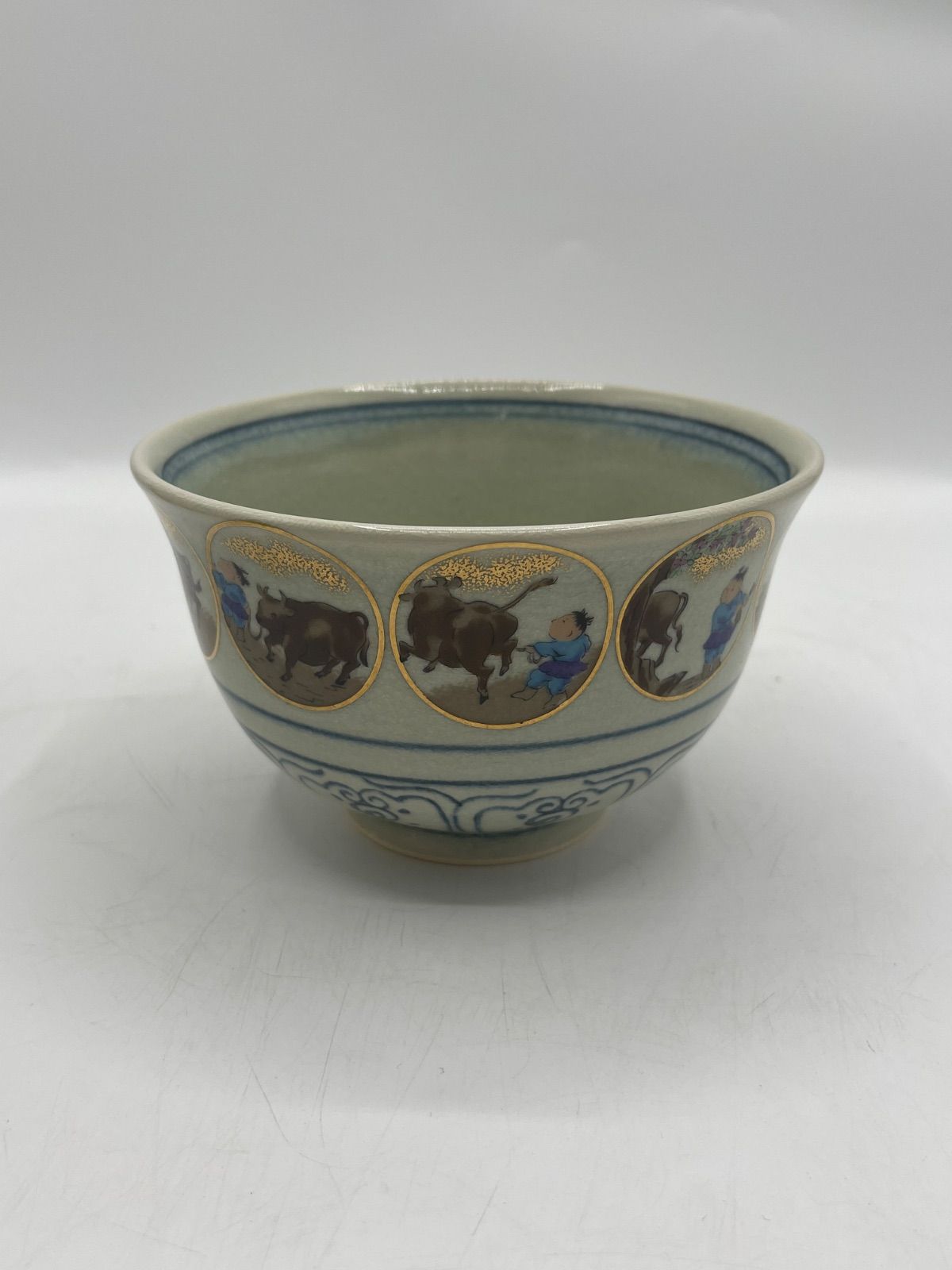 茶道具 十牛図 染付 茶碗 抹茶碗 T-040 - メルカリ