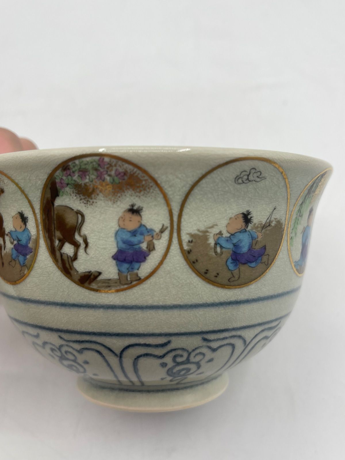 茶道具 十牛図 染付 茶碗 抹茶碗 T-040 - メルカリ