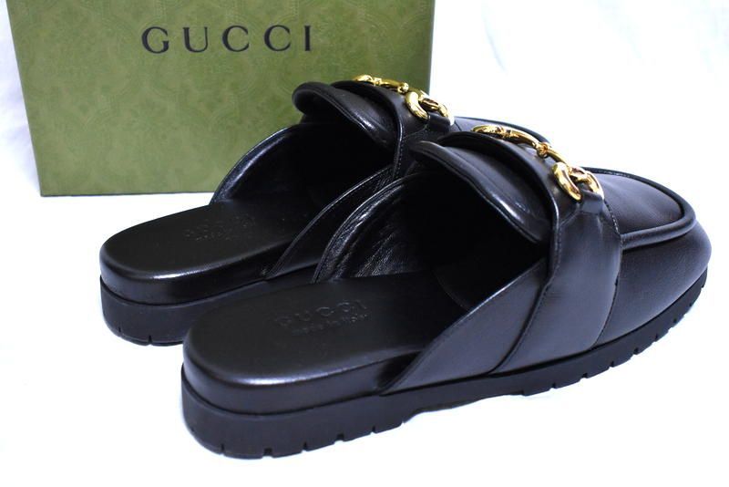 国内正規品】新品 GUCCI ホースビット レザー ミュールサンダル 8