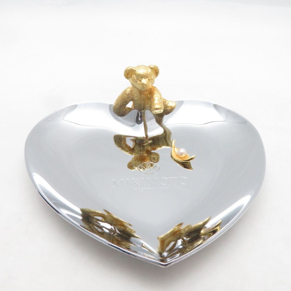 ミキモト　ジュエリートレイ　クマ　ハート 未使用 MIKIMOTO ミキモト アクセサリートレイ クマ ベア パール