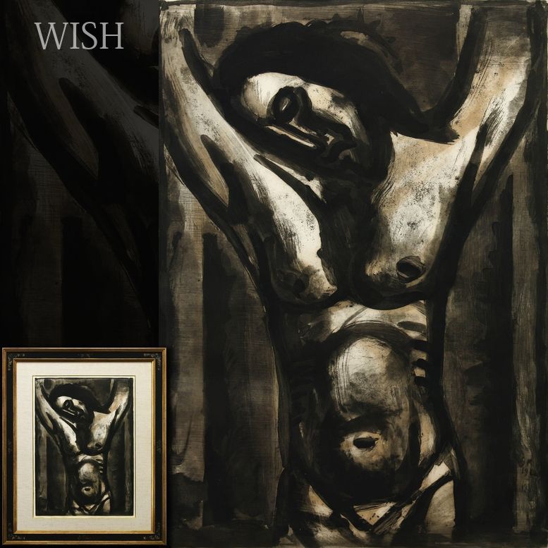 【真作】【WISH】ジョルジュ・ルオー Georges Rouault「イエスは世の終りまで苦しみたまわん」銅版画 約12号 大作 #26082721 48,000円
