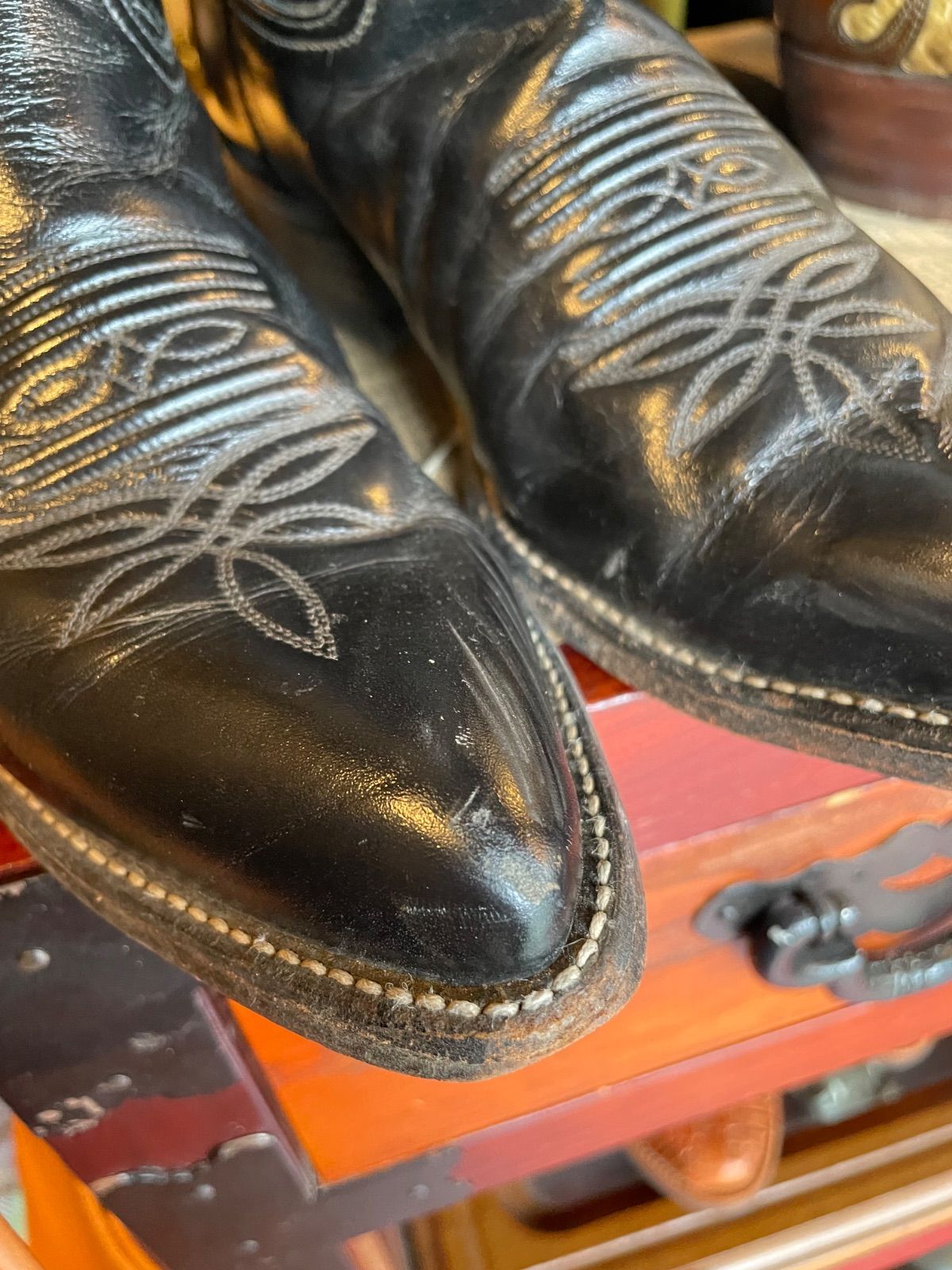 Tony Lama ウエスタンブーツ（ブラック・US8D／25cm・USA製・style 2916） 12