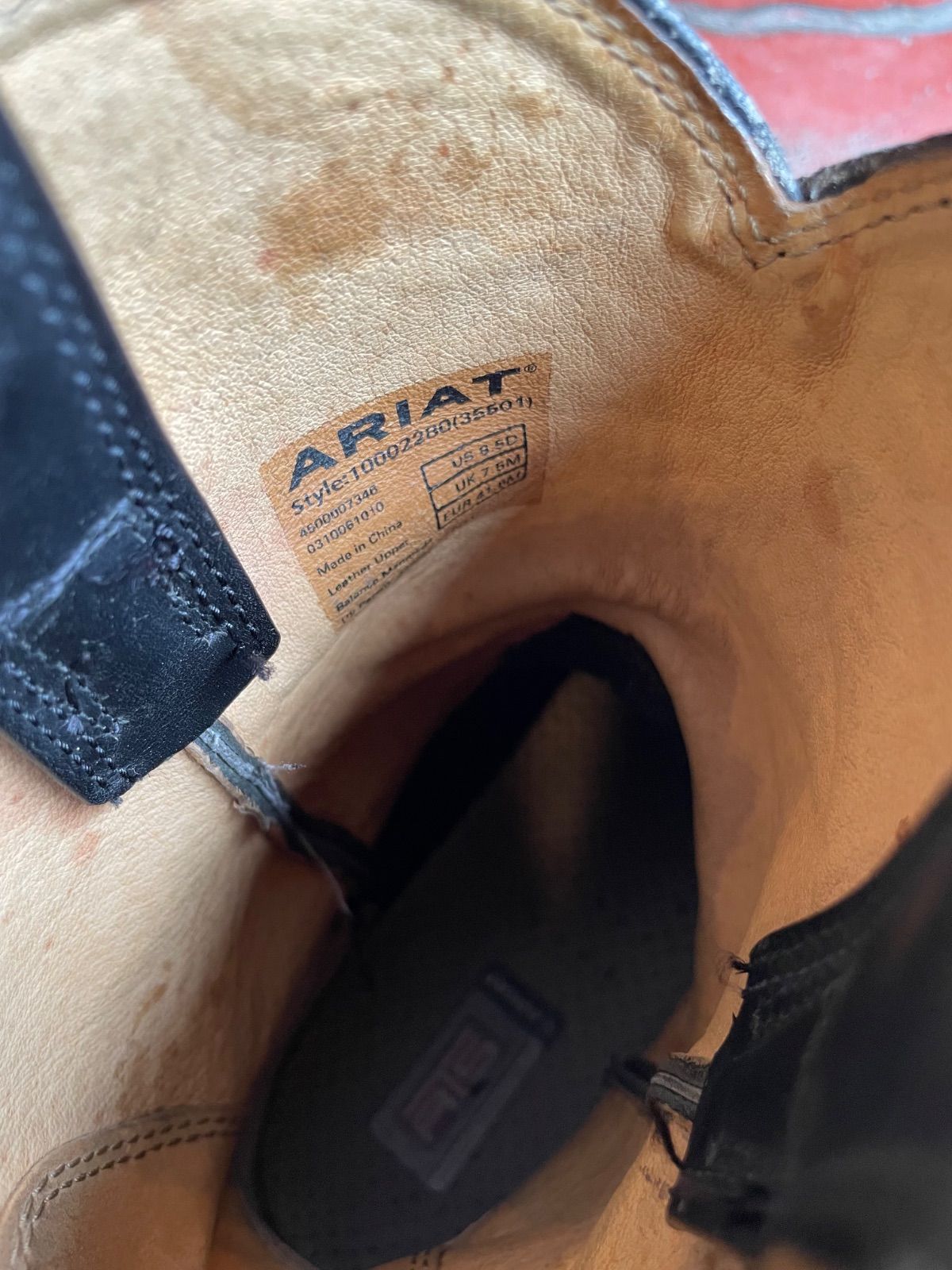 ARIAT ペコス(ロパー)ブーツ(ブラック・US8.5D/25.5cm相当) 12