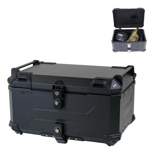 ★新品★【荷物も旅も、自由に。】 SKK リアボックス 45L 55L 65L 100L トップケース 大容量 防水 取付ベース付 防犯対策 バイクボックス (ALL BLACK 65L) 3a89546b