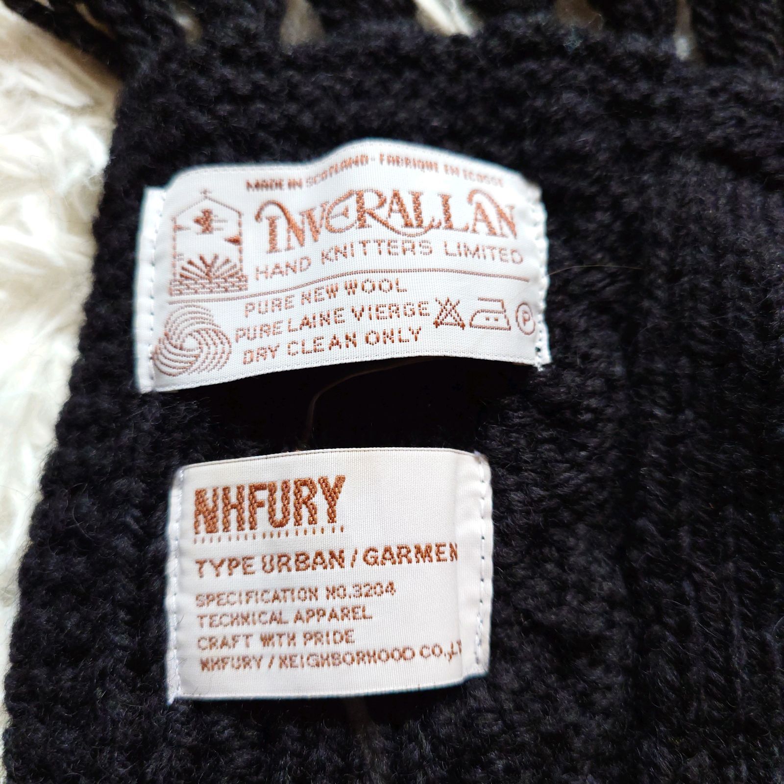 限定Wネーム】NEIGHBORHOOD × INVERALLAN ケーブルニットマフラー