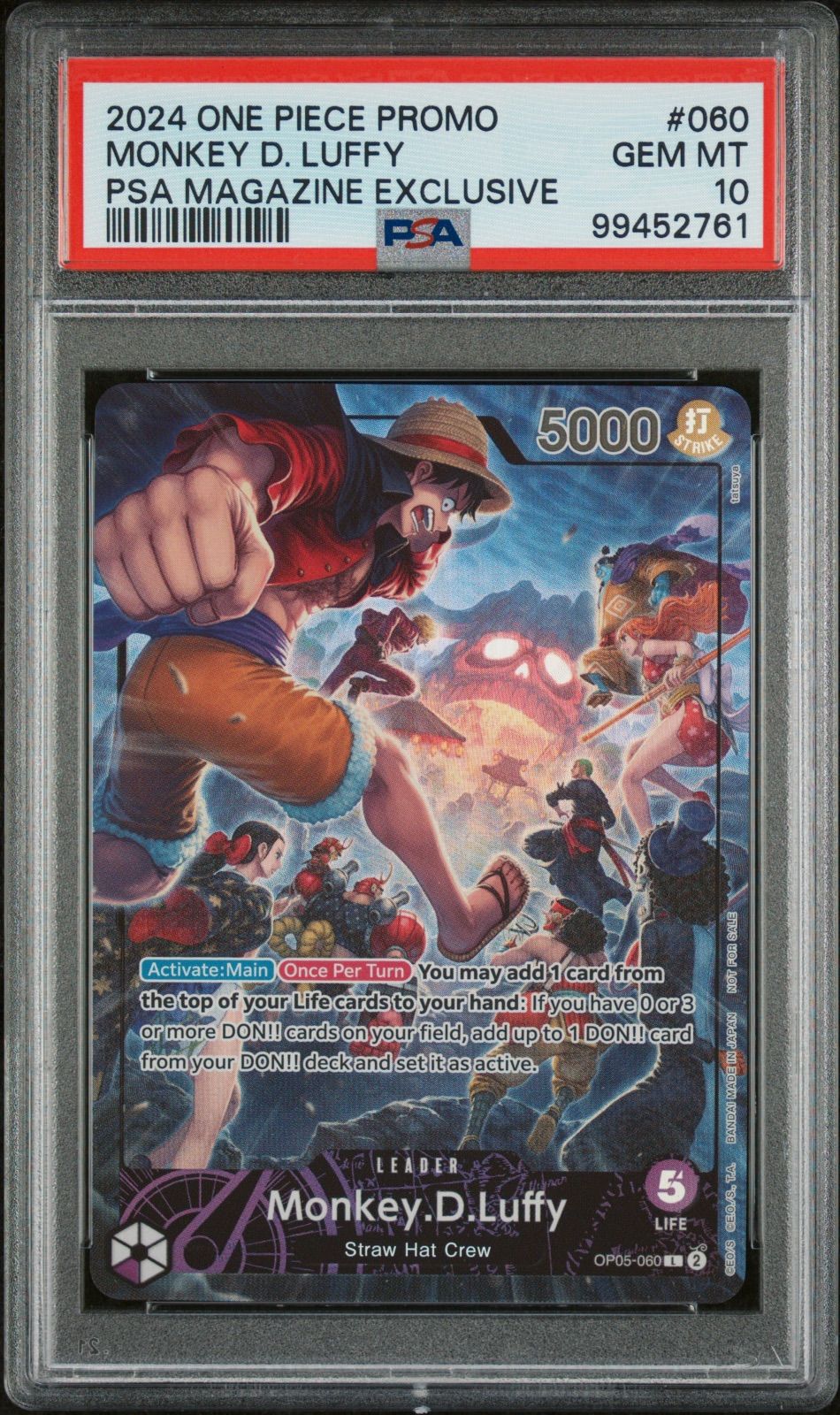 PSA10】モンキー・D・ルフィ L [OP05-060]【英語版】（PSA限定コラボ