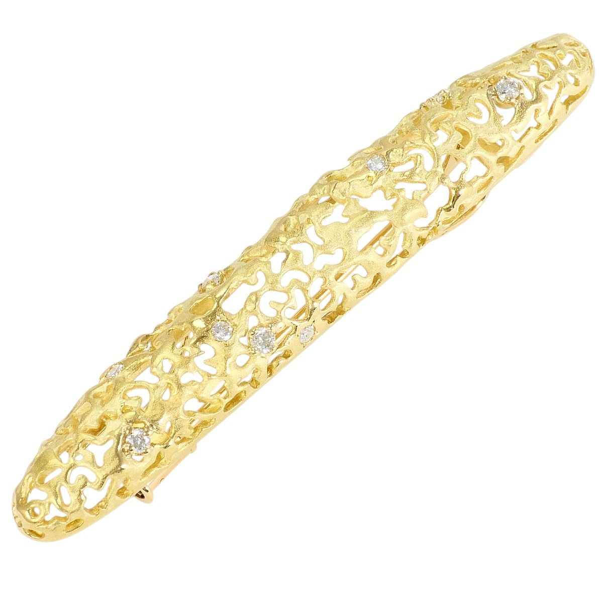 K18YG ブローチ ダイヤモンド 0.22ct 鑑別書 総重量約7.7g - メルカリ