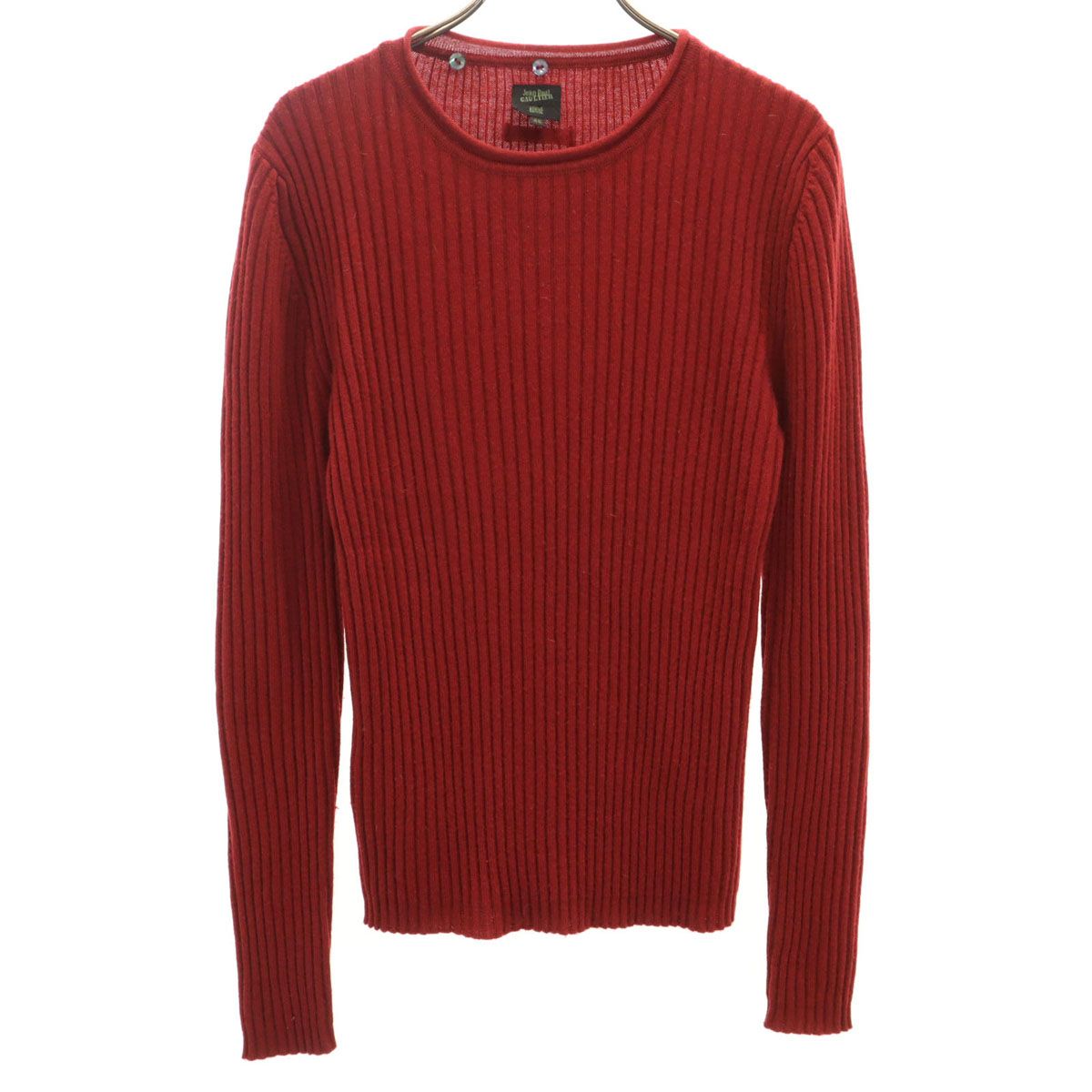JEAN-PAUL GAULTIER ジャンポールゴルチエ 長袖 リブ ニット 48 レッド