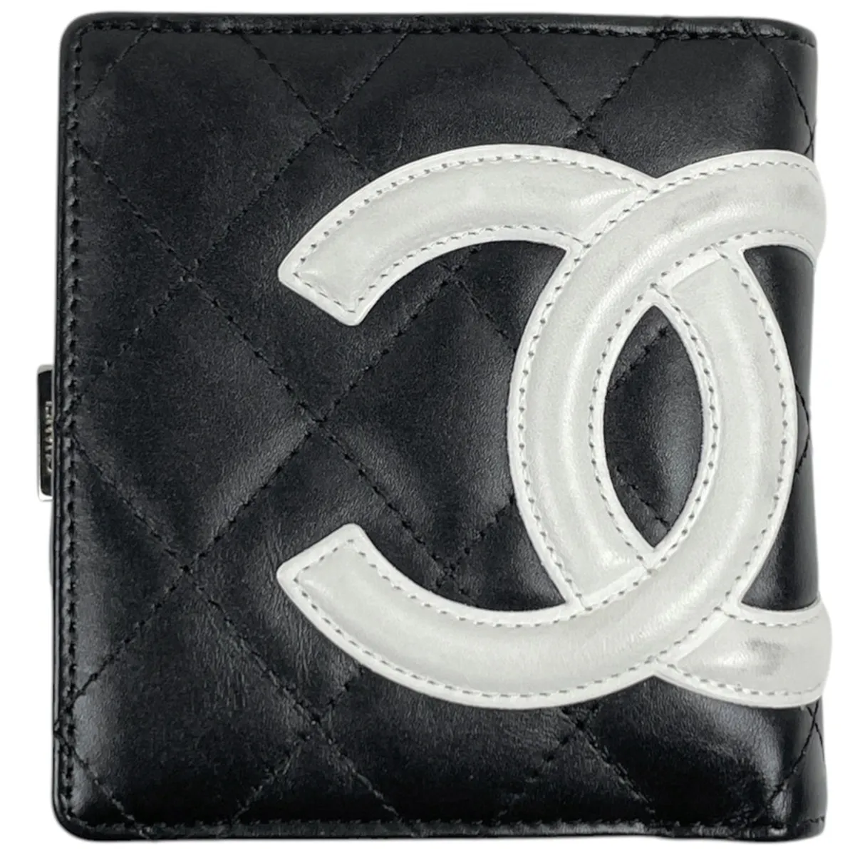 シャネル CHANEL 二つ折り財布 カンボンライン ココマーク レザー
