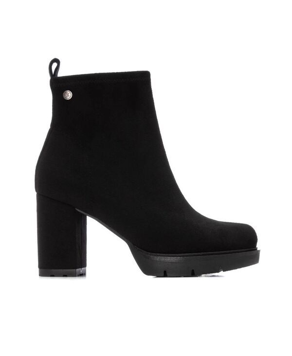 キシタイ レディース シューズ ブーツ・レインブーツ スエード ブーツ ヒール Womens Suede Heeled Dress Booties By XTI Black ブラック