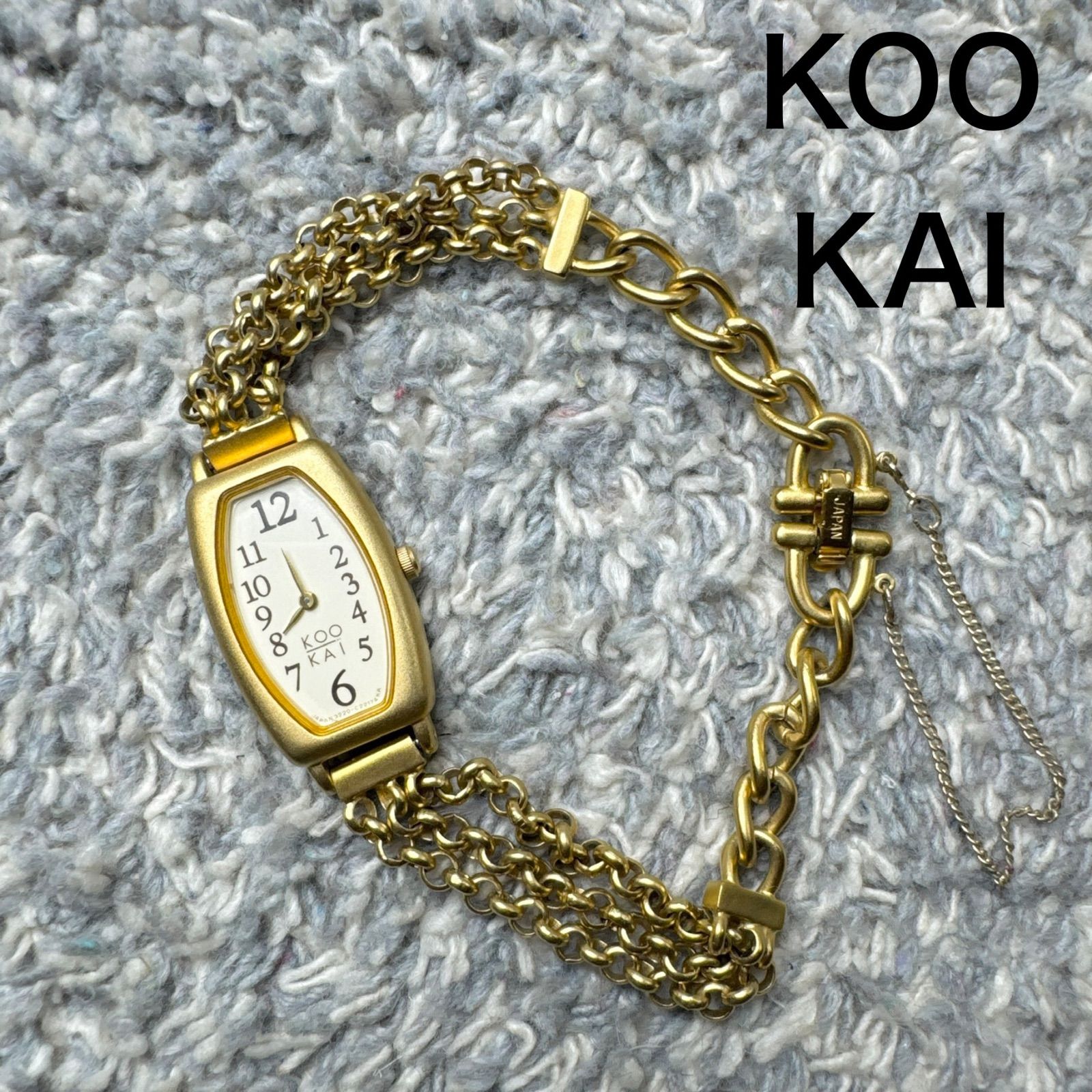KOOKAI クーカイ クォーツ レディース腕時計 ゴールドカラー スクエア