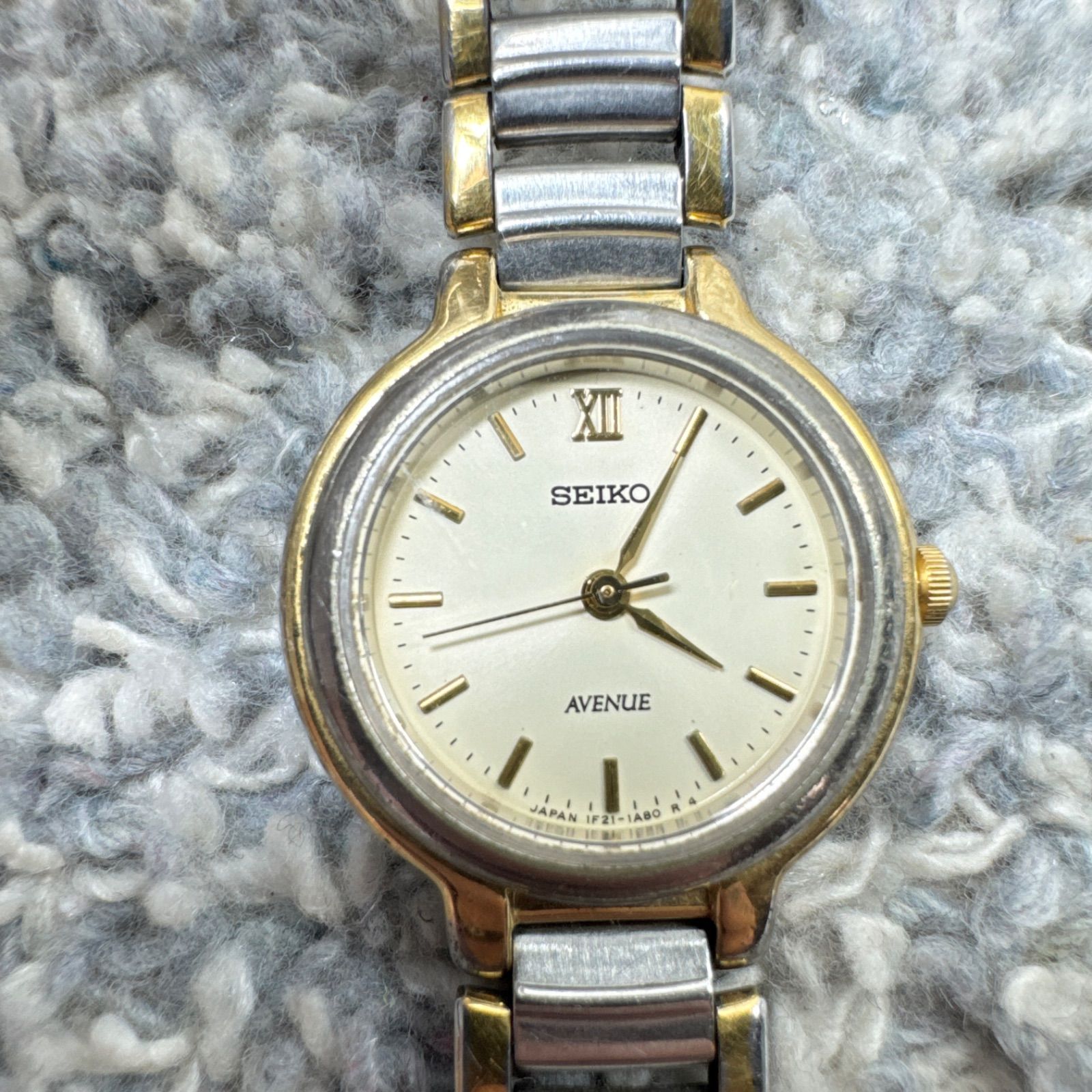 【希少・美品】セイコー アイボリー ゴールド クォーツ レディース腕時計 レトロ SEIKO セイコー AVENUE アベニュー クォーツ レディース腕時計