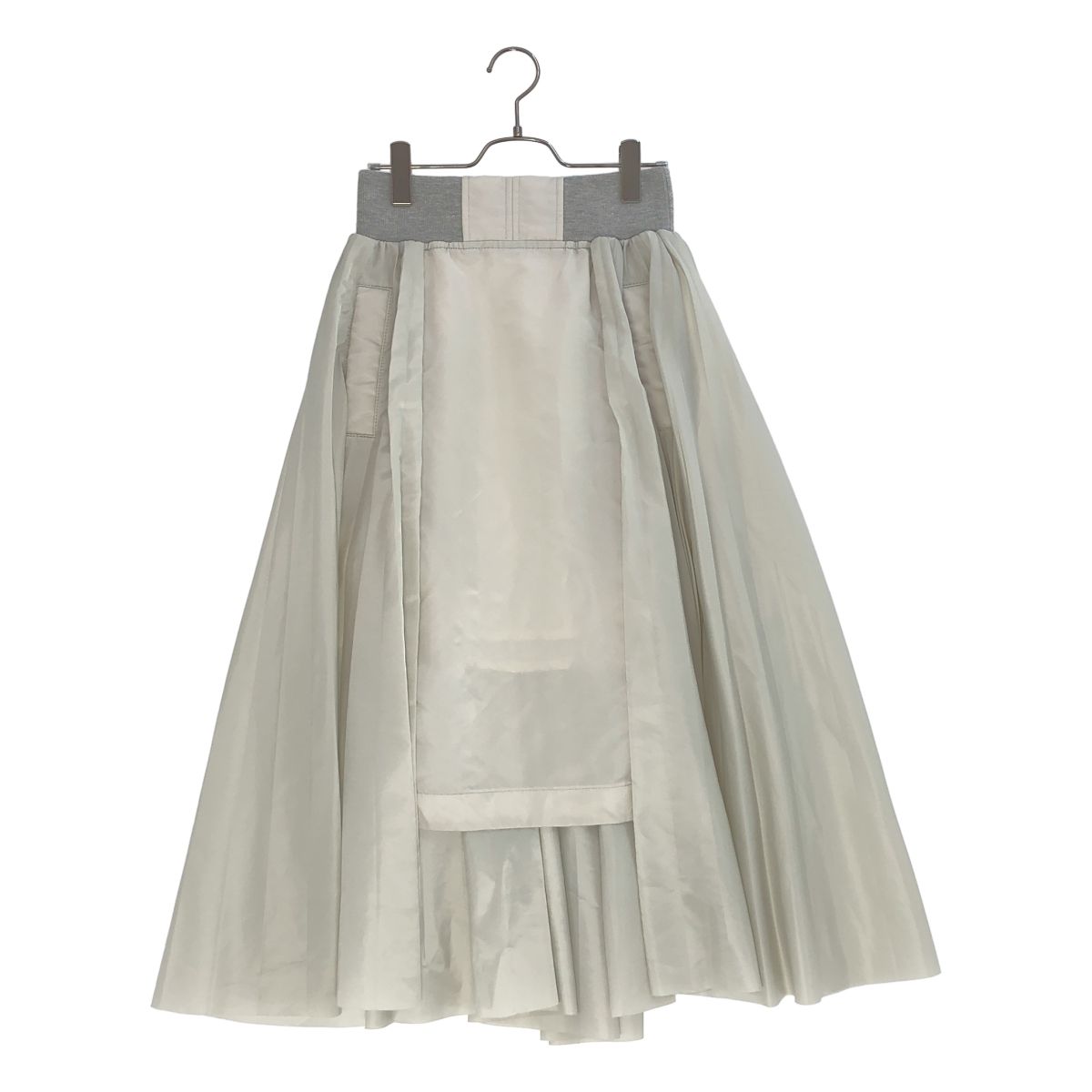 sacai / サカイ | 2024AW | Nylon Twill Skirt / ナイロンツイル プリーツスカート | 1 | ライトグレー | レディース